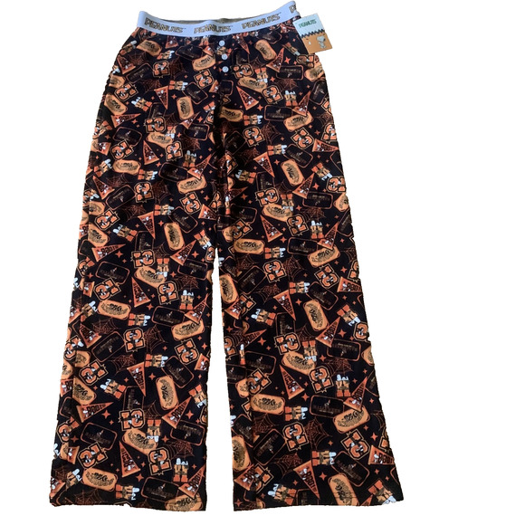 Peanuts Other - NWT PEANUTS MEN'S BLACK/ORANGE SPOOKY VIBES HALLOWEEN PAJAMA/LOUNGE PANTS LARGE